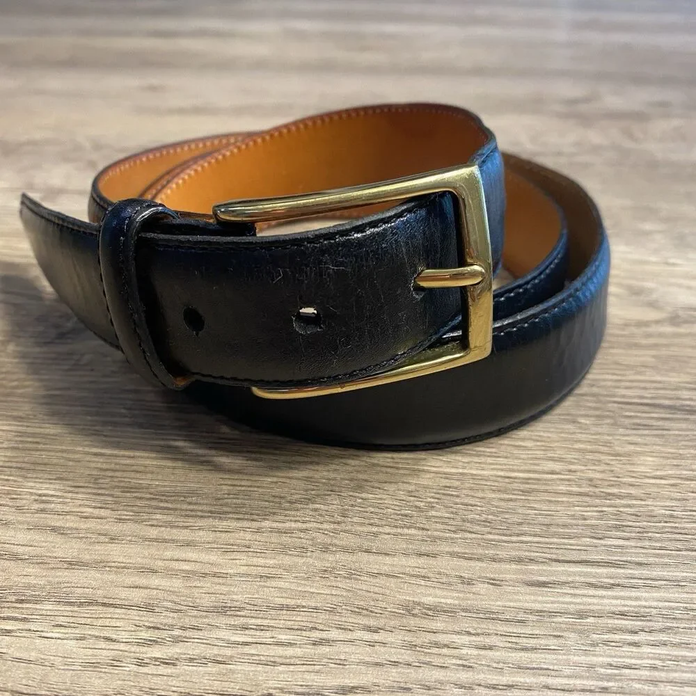 Martin Dingman Genuine Calfskin Black Belt 40 Made by Hand In America 10050